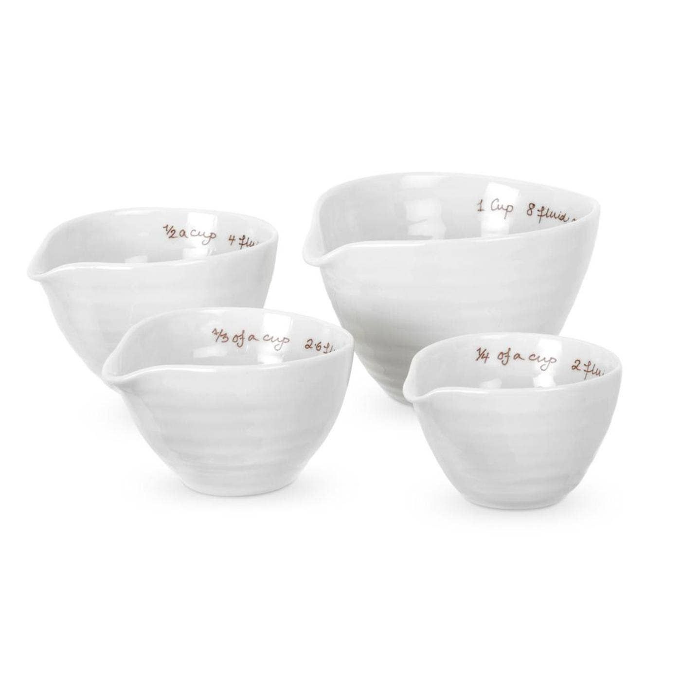 Sophie Conran White Set of 4 Measuring Cups, Material: Fine Porcelain, Pattern: Sophie Conran-White