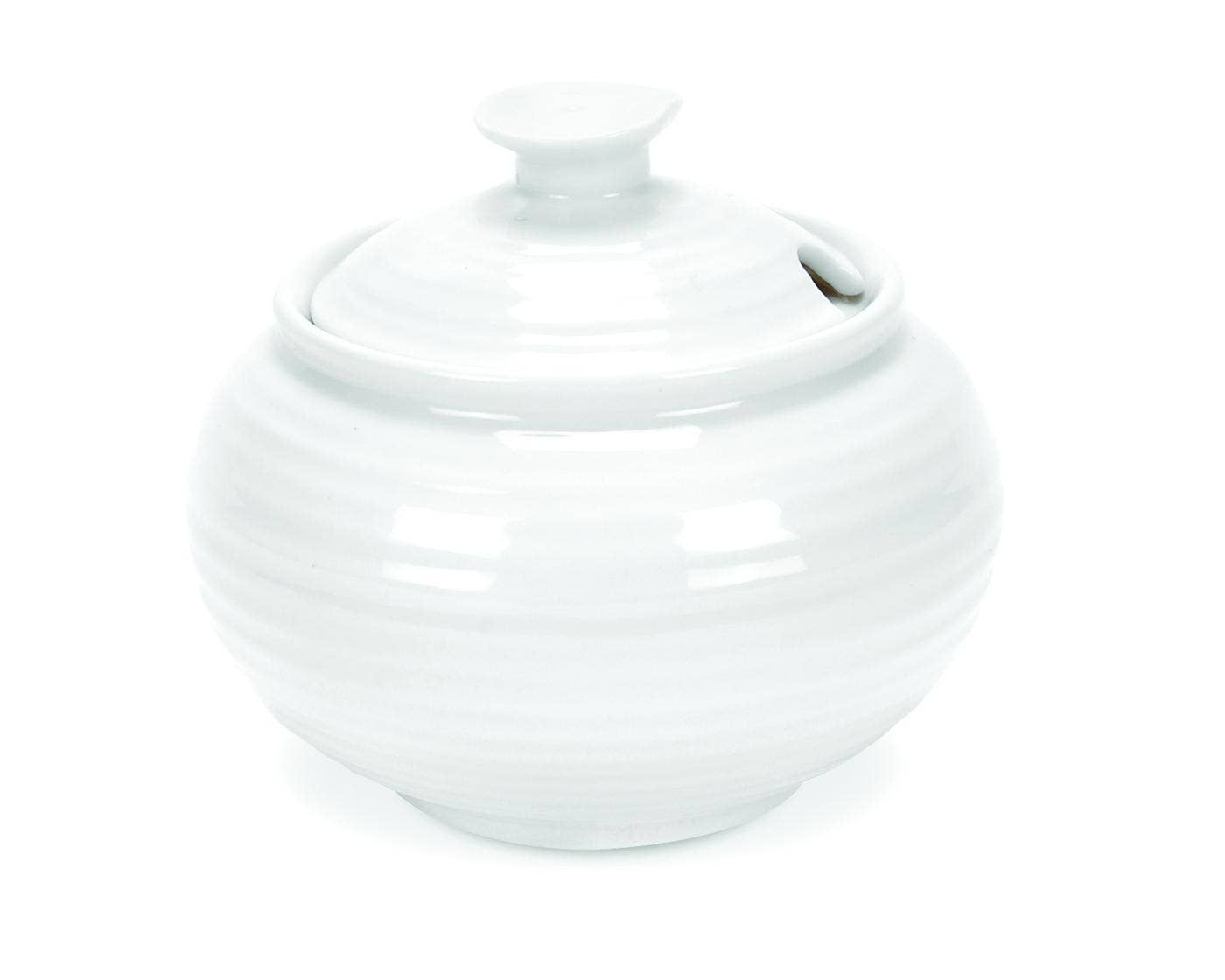 Sophie Conran White Covered Sugar, Material: Porcelain, Pattern: Sophie Conran-White