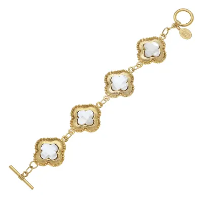 Susan Shaw Clover Linked Bracelet
