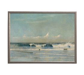 Vintage Waves Crashing Framed Painting