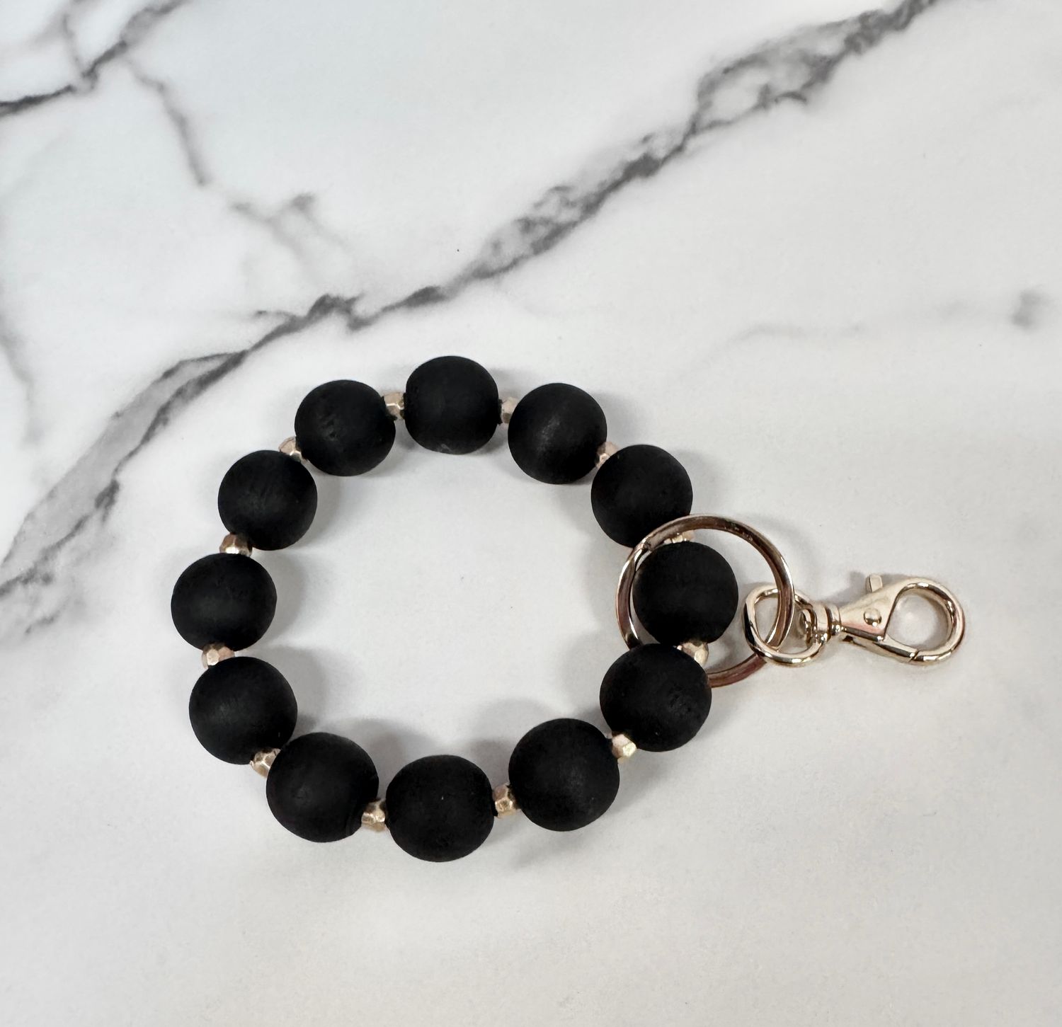 Wood Beads Key Chain, Color: Black