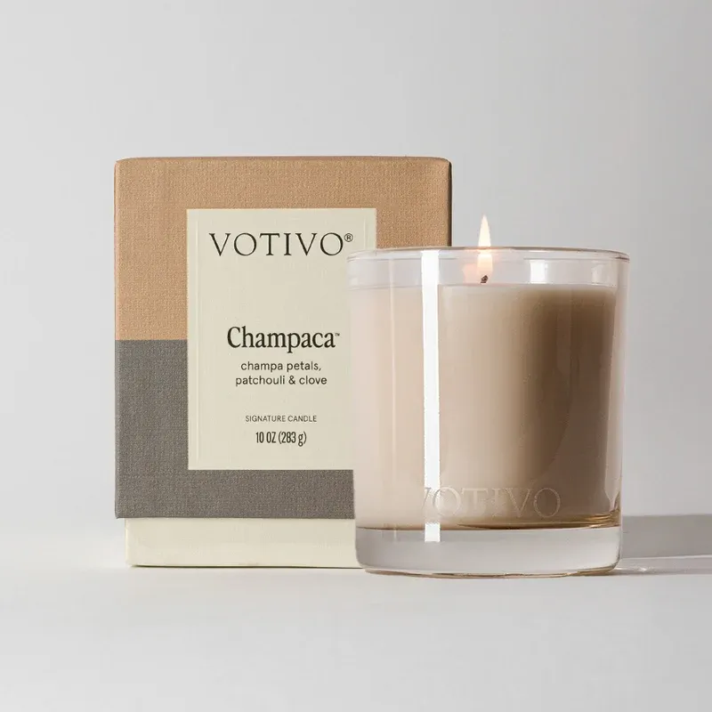 Votivo 10 oz Boxed Candle, Fragrance: Champaca