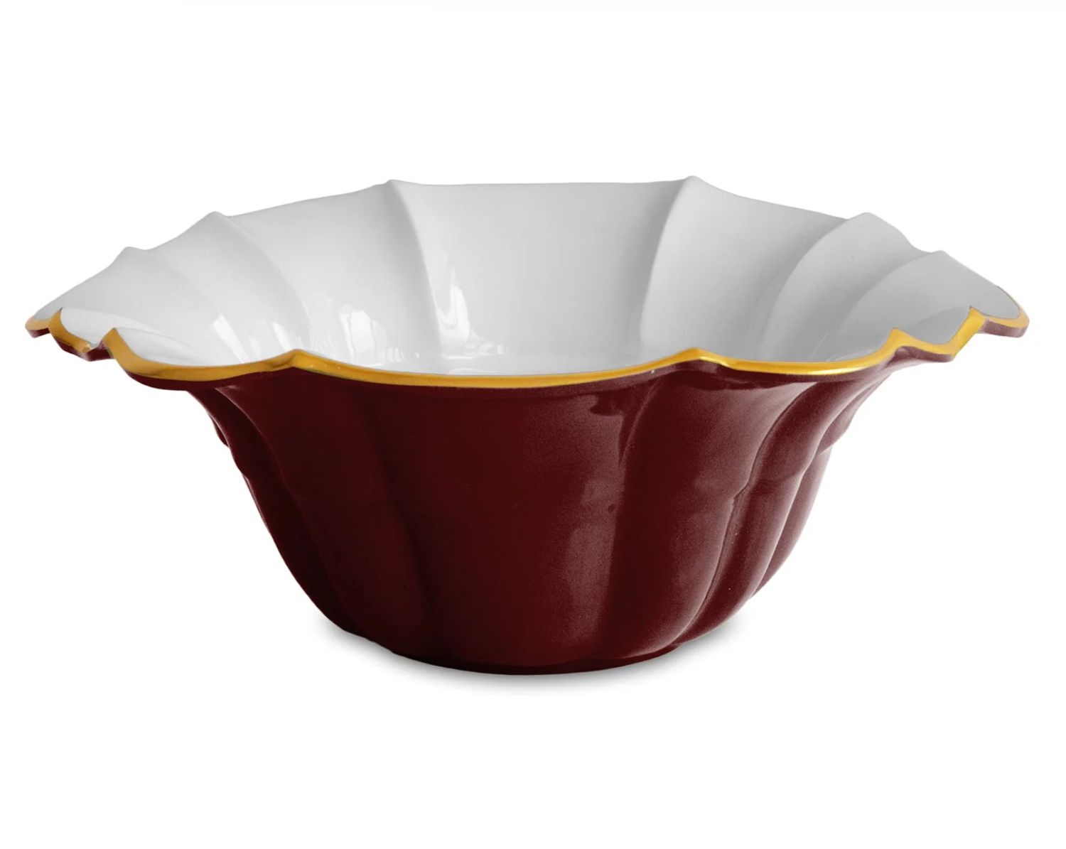 Encanto Tuscany Lg. Bowl, burgundy &amp; whiteb