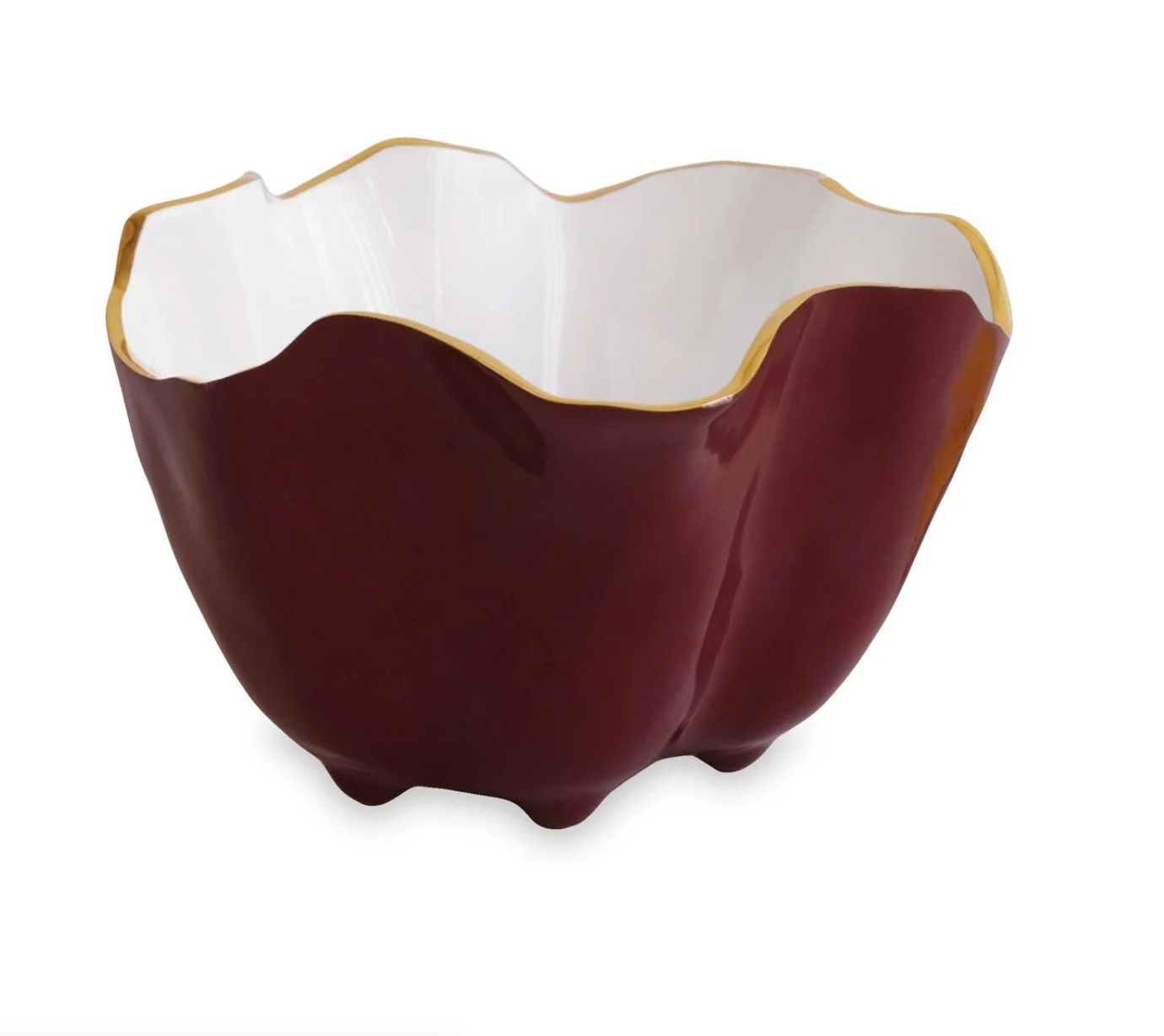 Encanto Onyx Ice Bucket, burgundy &amp; white