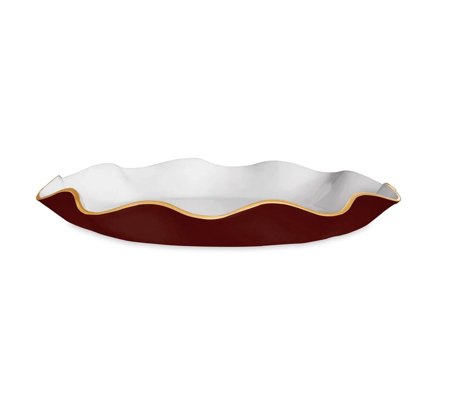 Encanto Carola Lg. Round Platter, burgundy &amp; white