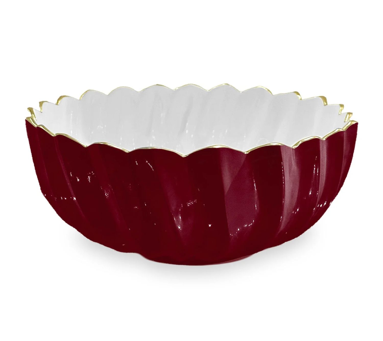 Encanto Orlando Med. Bowl, burgundy &amp; white