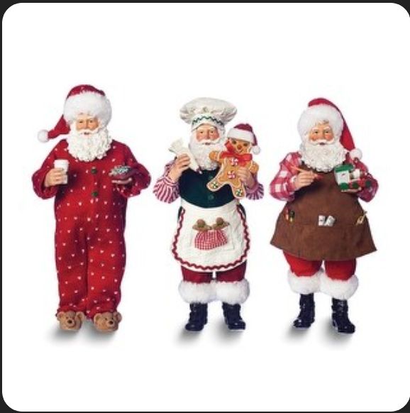 Fabric Mache Santa, Style: PJ Santa