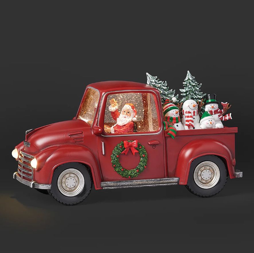 Confetti Lites Lighted Swirl Santa's Snowman Delivery Pickup Truck
