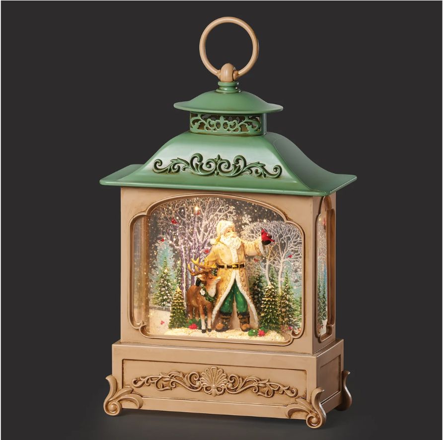 Confetti Lites Lighted Swirl Lantern with Santa &amp; Reindeer