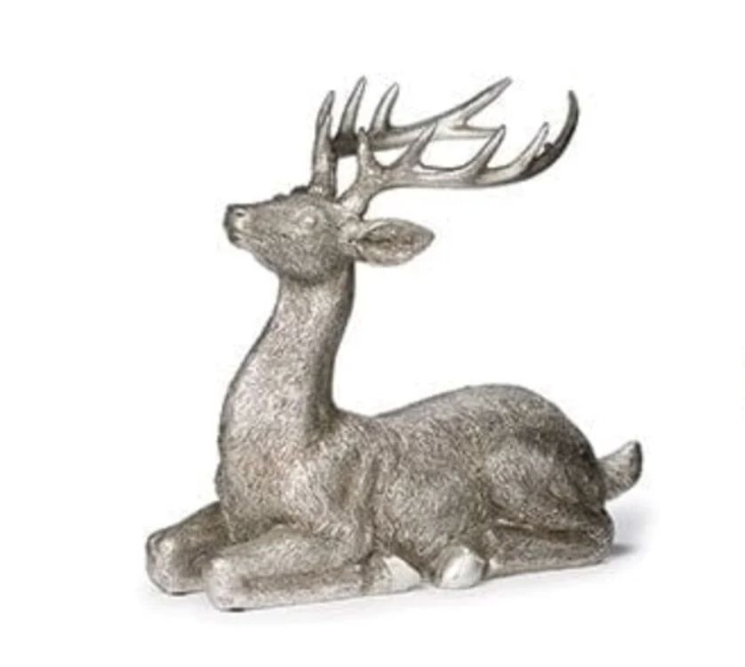 Silver Deer Figure, Size: Sitting