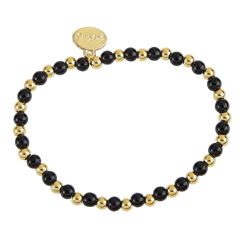 Alex Carol Glass Stone Bracelet Black