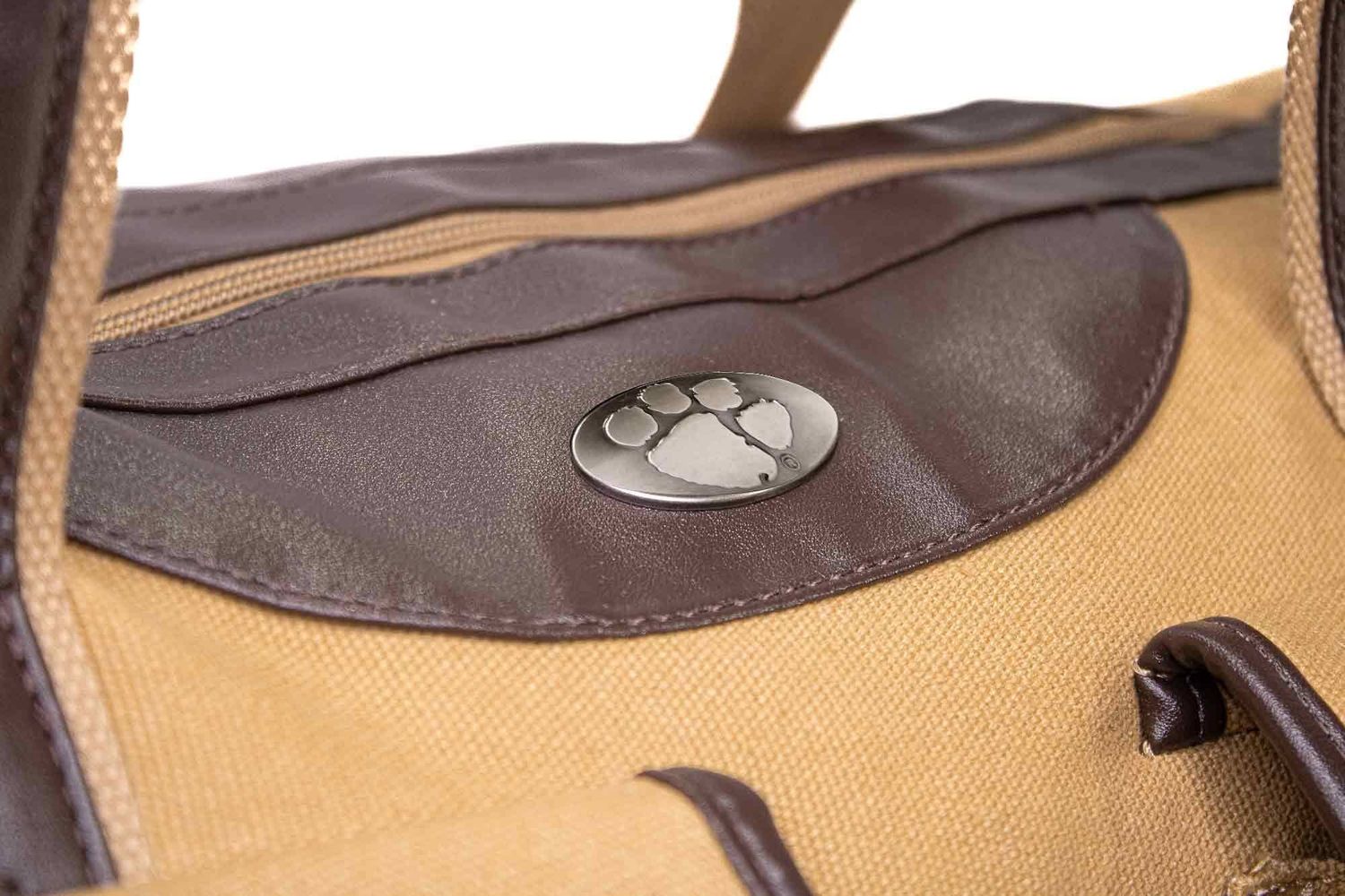 Clemson Tigers Canvas Weekender Bag, Color: Brown/Tan