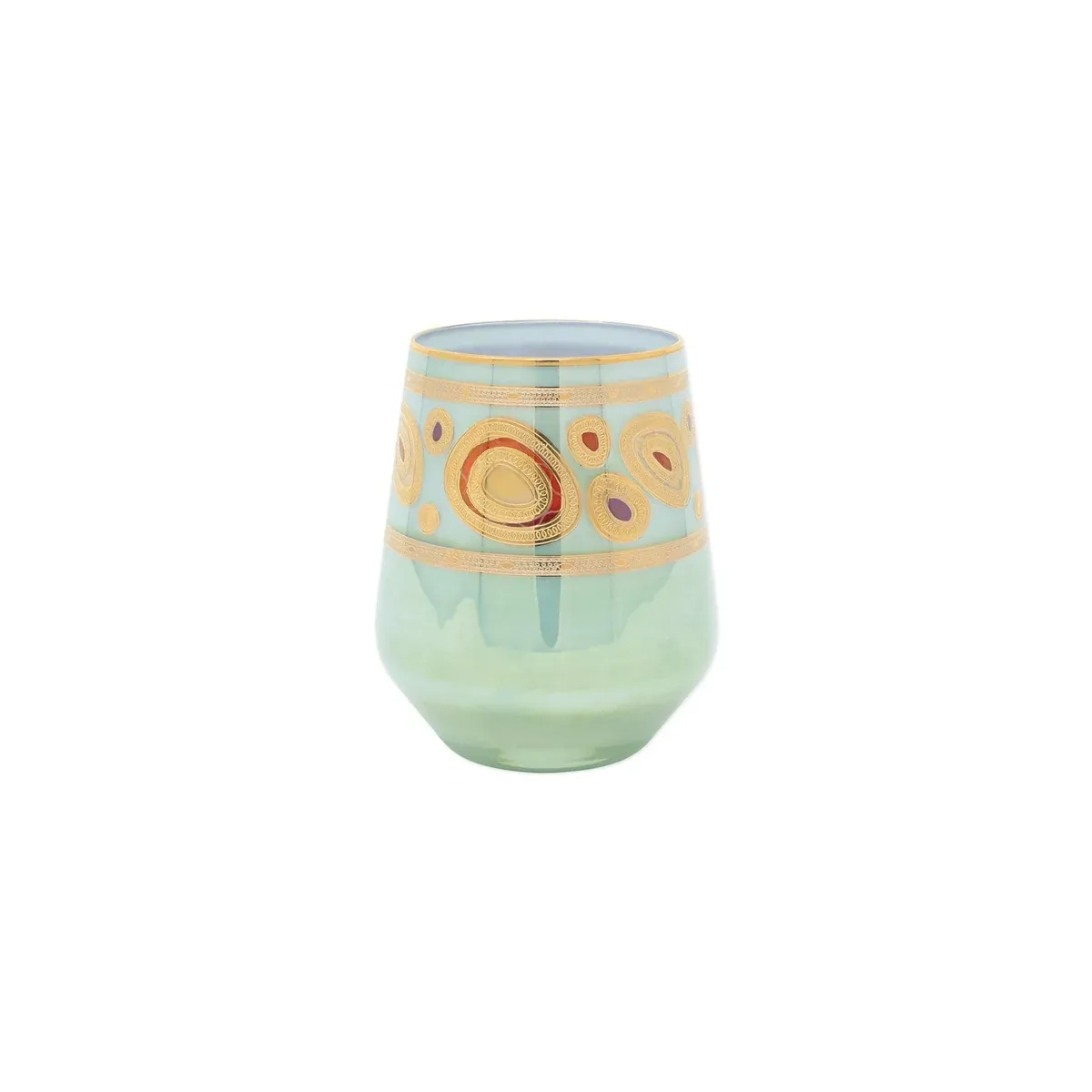 Vietri Regalia Stemless Wine, Color: Aqua