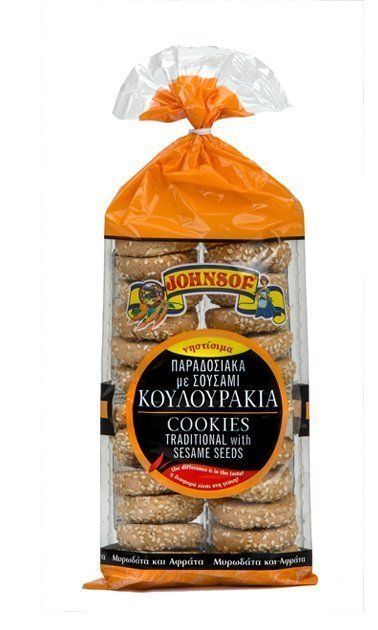 Johnsof  Sweet Traditional Cookies with Sesame Seeds (biscuits) 250g