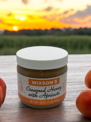 Raw Apricot Creamed Honey 16 oz.