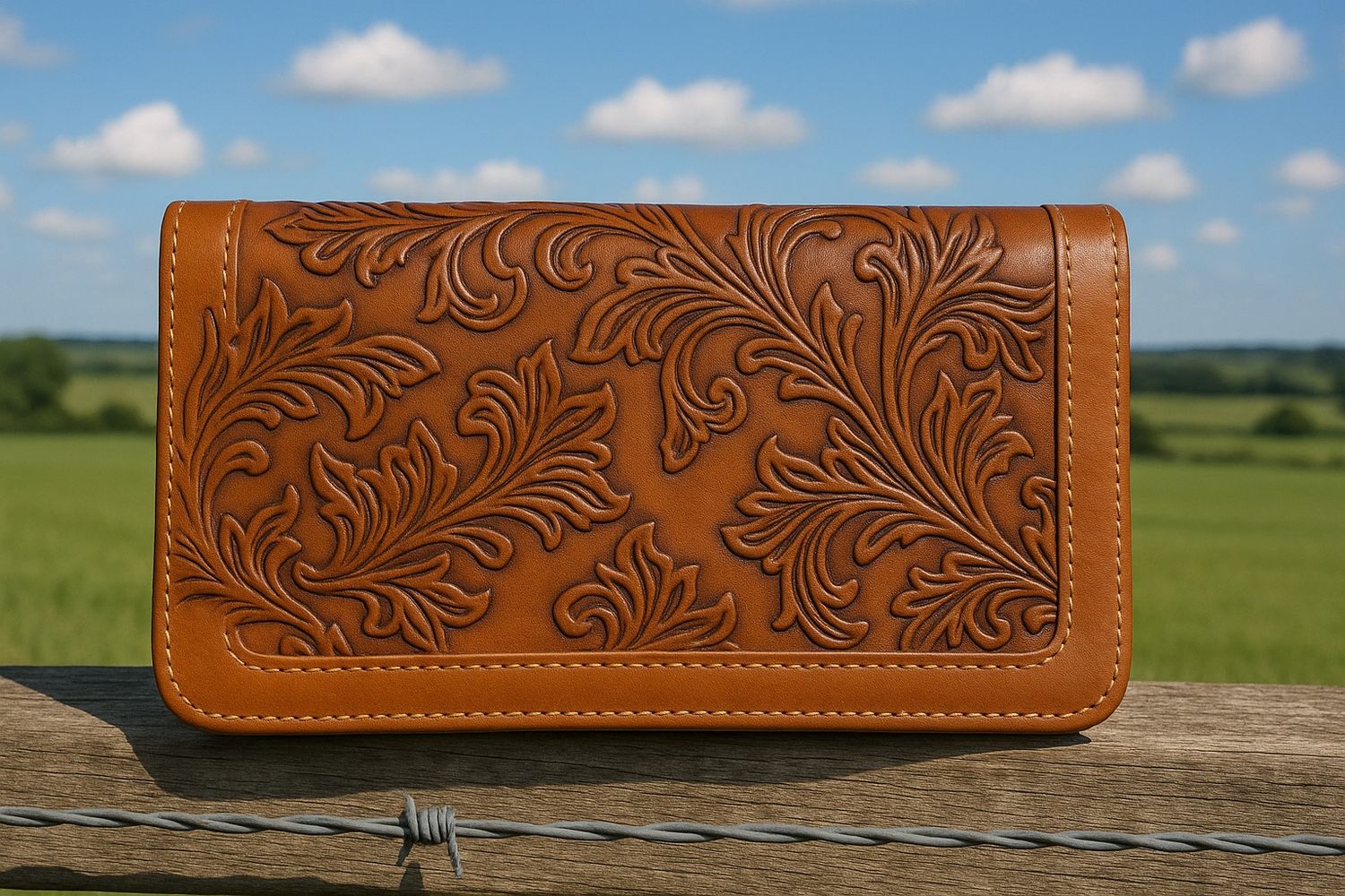 Faux Leather Trifold Wallet