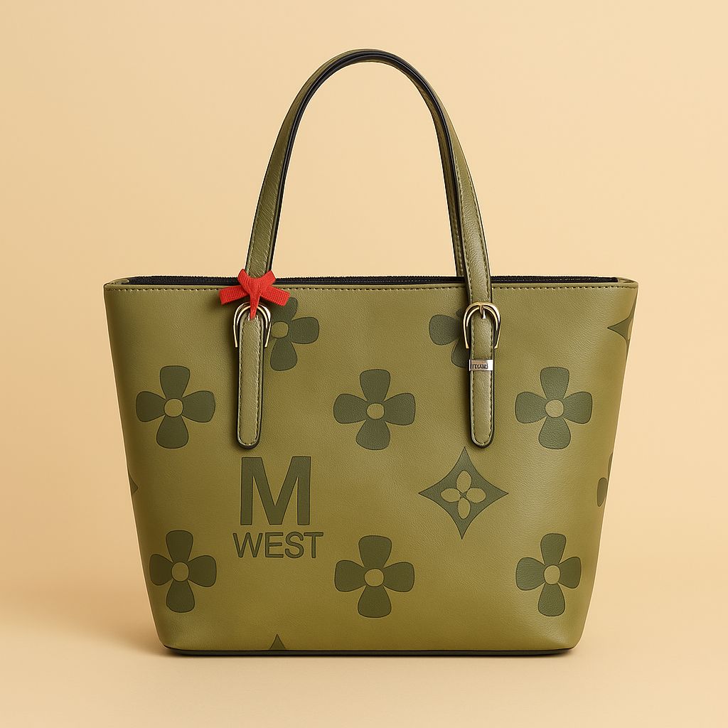 Olive Green Floral Embossed PURSE