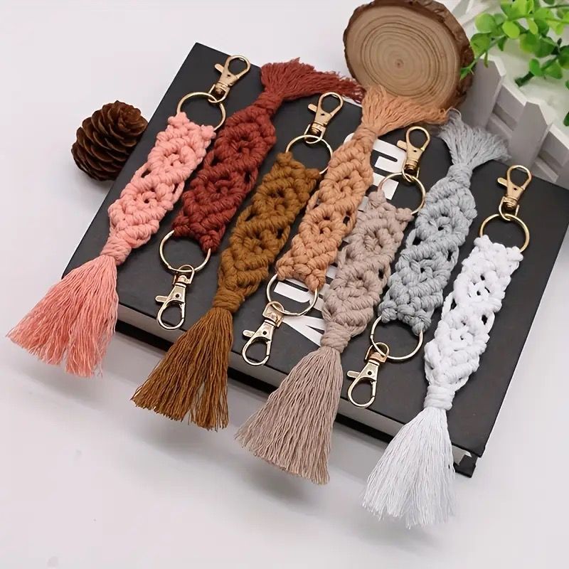Handmade Woven Yarn Tassel Keychains