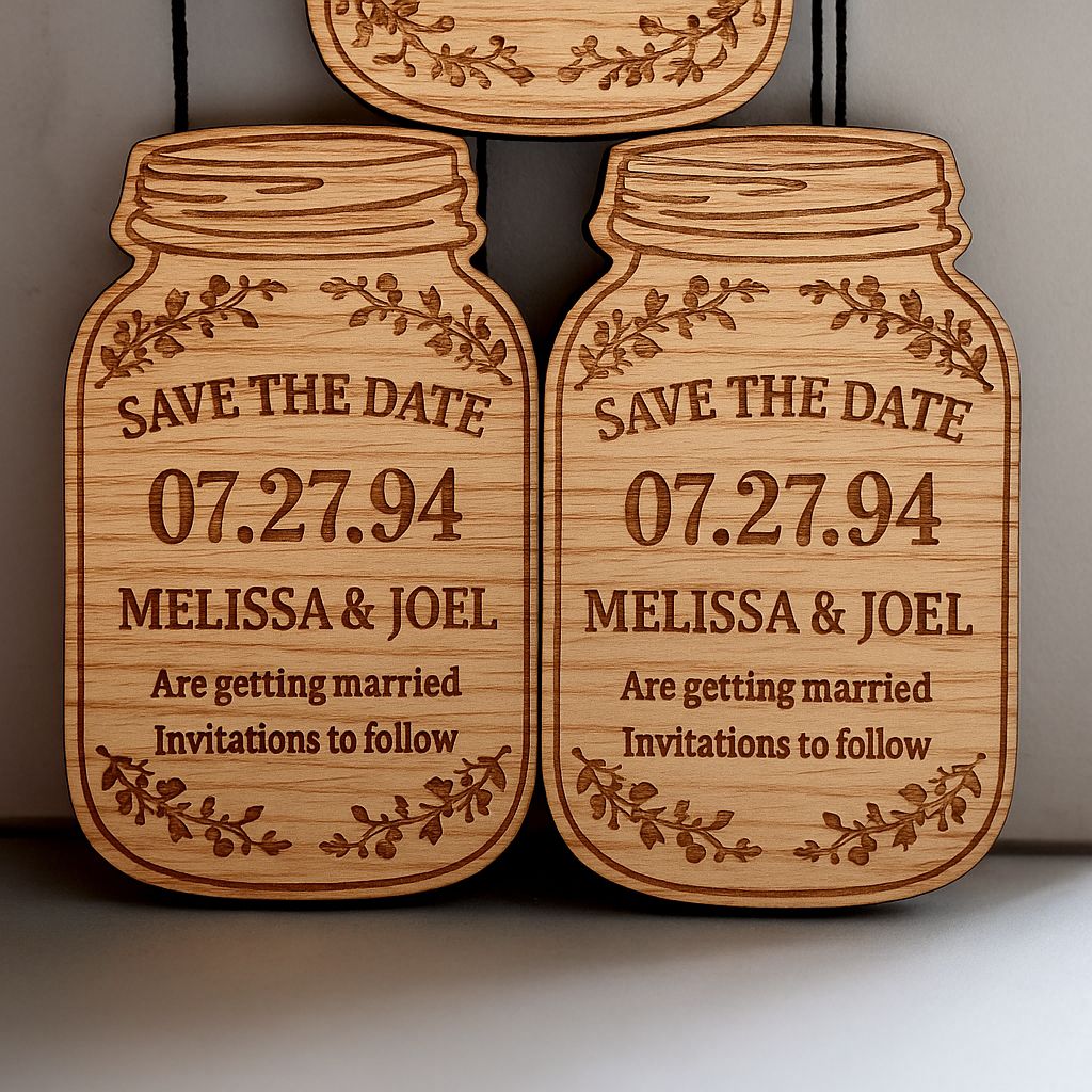 Rustic Wooden Save the Date Magnets