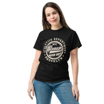 Winners never quit retro Unisex classic tee