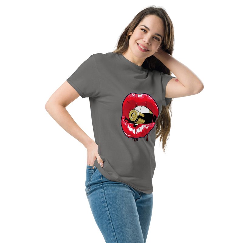 Bullet in to mouth Unisex classic tee shirt