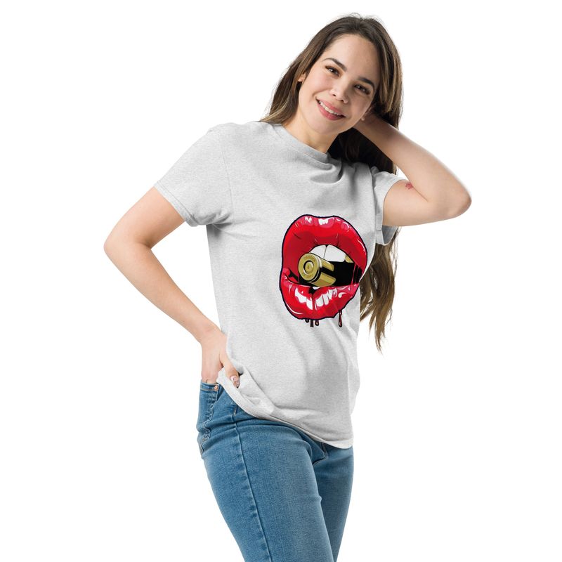 Bullet in to mouth Unisex classic tee shirt