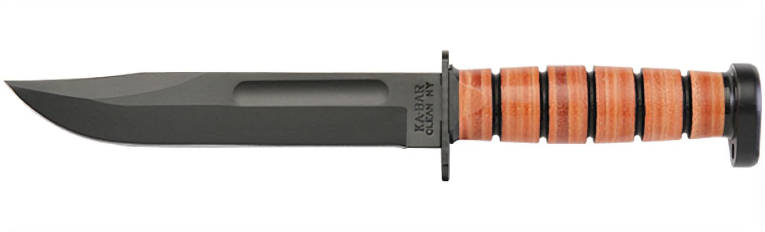Ka-Bar Dog&#39;s Head Utility Knife w/ Leather Sheath