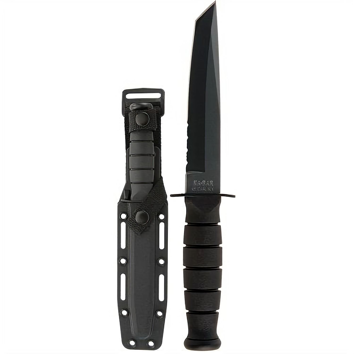 KA-BAR Kraton G Serrated &quot;Shorty&quot; Tanto Knife w/ Plastic Sheath