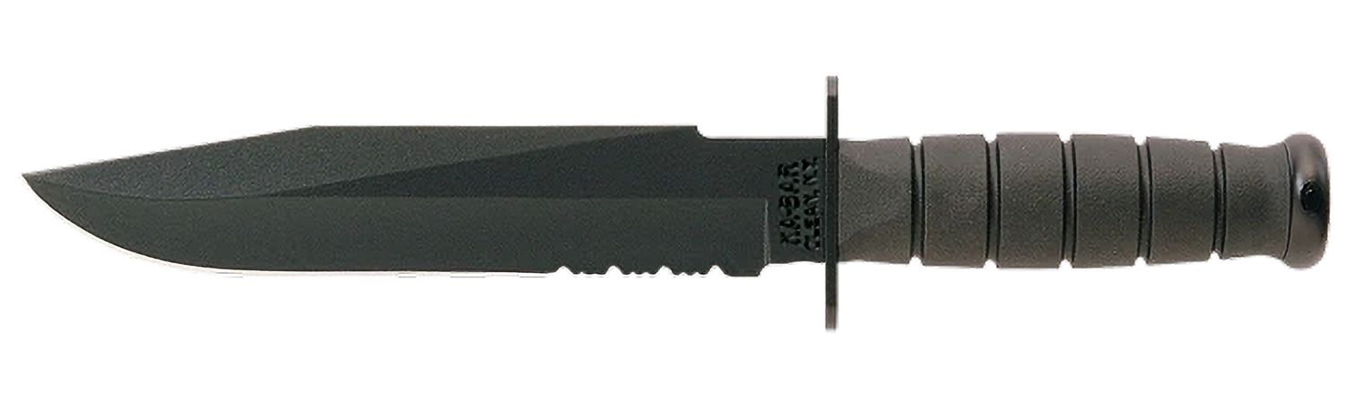 KA-BAR Kraton G Serrated Fighter w/ Leather Sheath