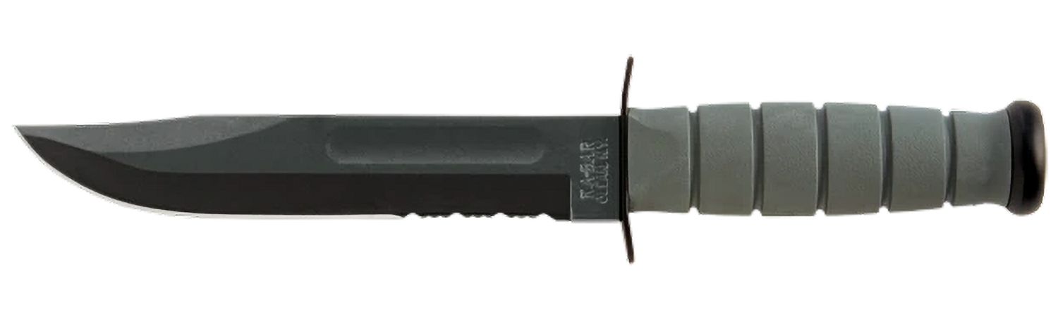 KA-BAR Foliage Green Serrated Edge Fighting Utility Knife w/ Plastic Sheath