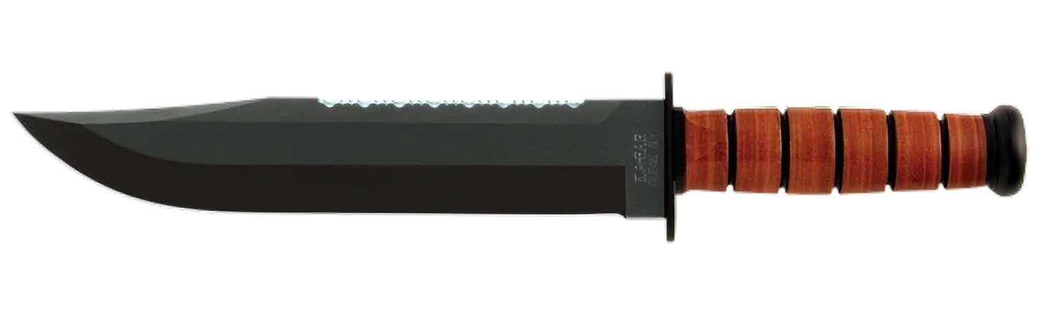 KA-BAR Leather Handled Big Brother Knife w/ Leather Sheath