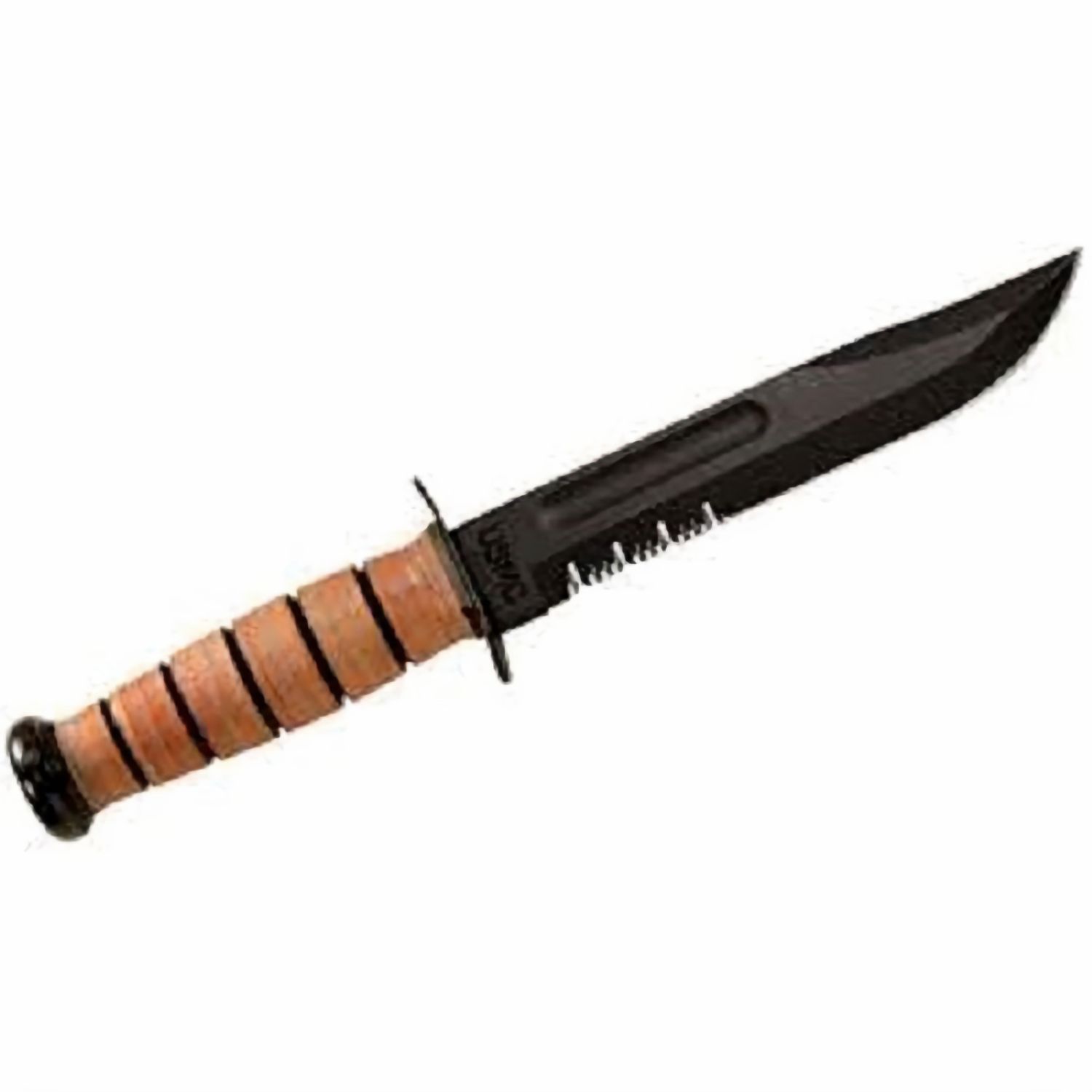 KA-BAR USMC Serrated Fighting Knife w/ Hard Plastic Sheath