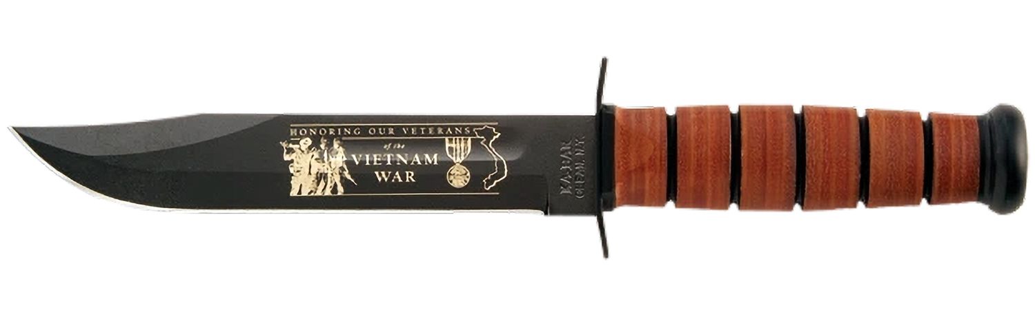 KA-BAR US Army Vietnam War Knife w/ Stamped Leather Sheath