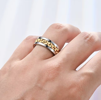 Anti Stress Stainless Steel Ring for Anxiety Relief