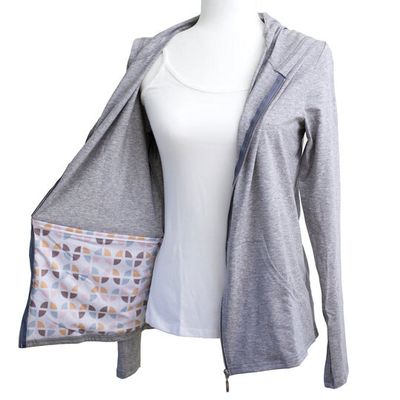 Mastectomy Recovery Hoodie with Surgical Drain Pockets Lightweight