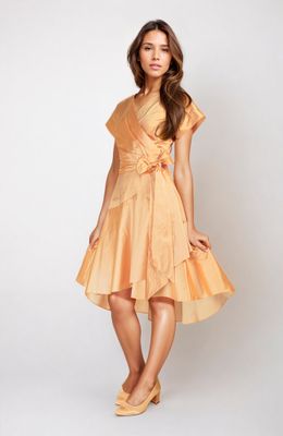 Kurzarm Midikleid mit Volantrock