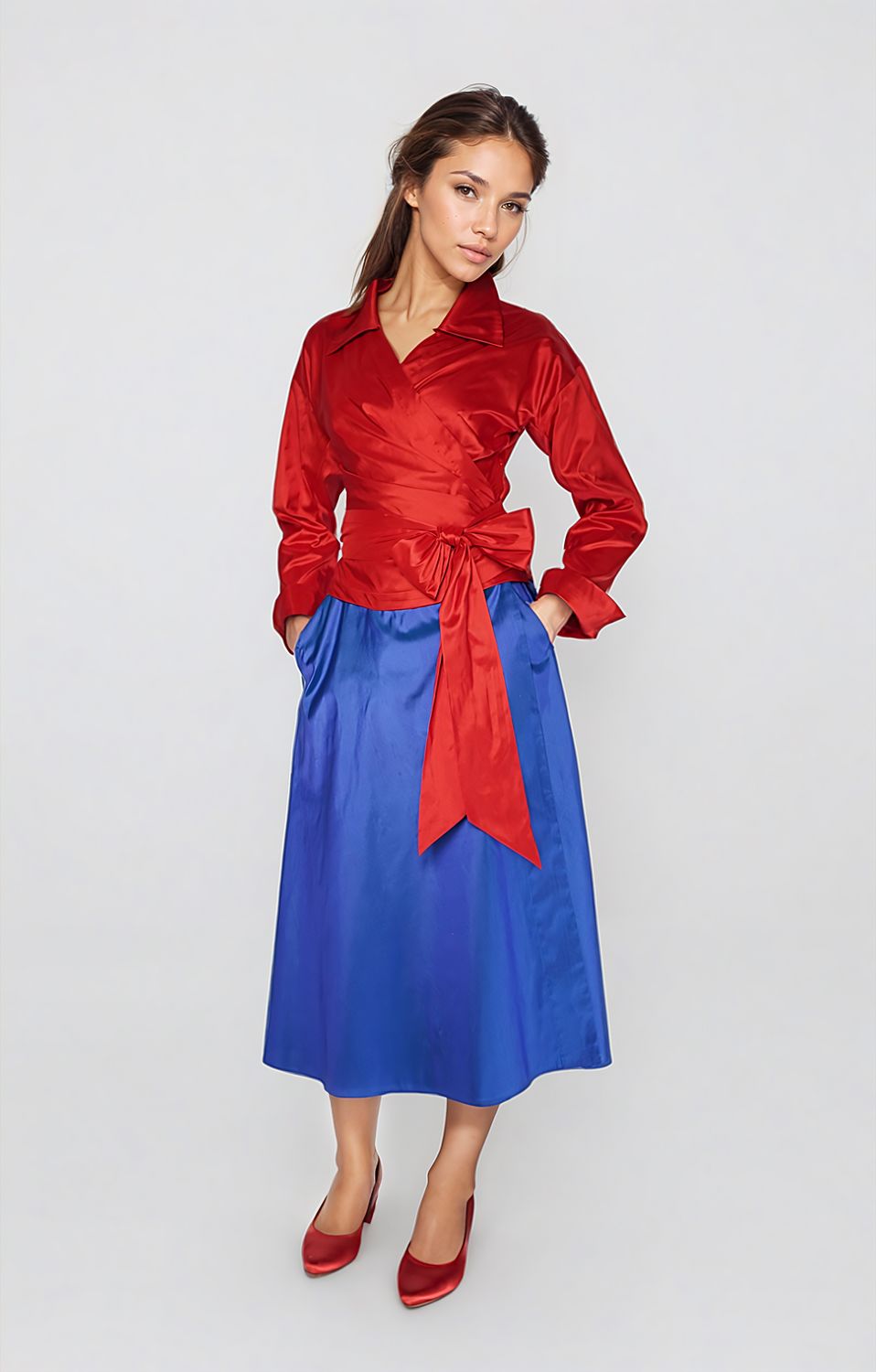 Langarm Bluse mit Kragen