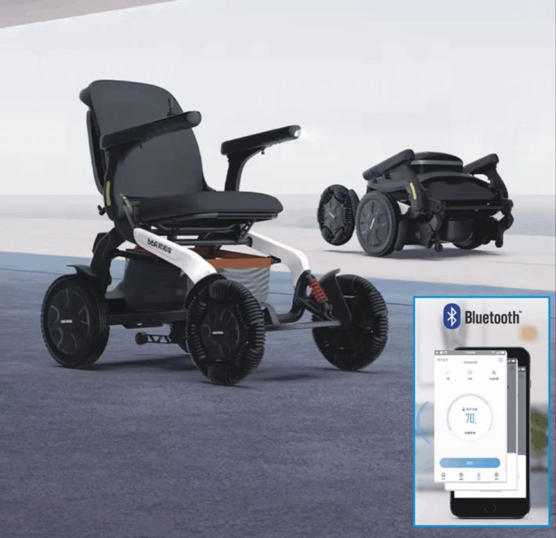 elektrischer intelligenter Rollstuhl Robooter E60-A Pro faltbar mit App-Steuerung