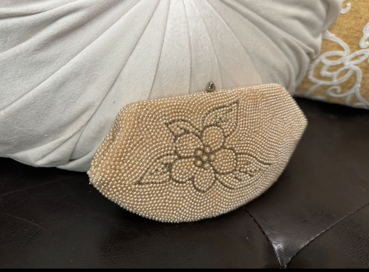 Floral Beaded Clutch