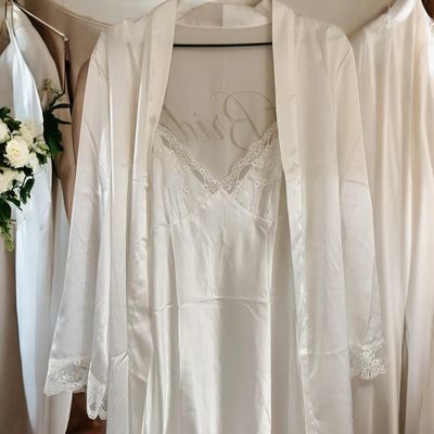 Coordinato in Pizzo con Vestaglia e Sottoveste Sposa - Senza Box