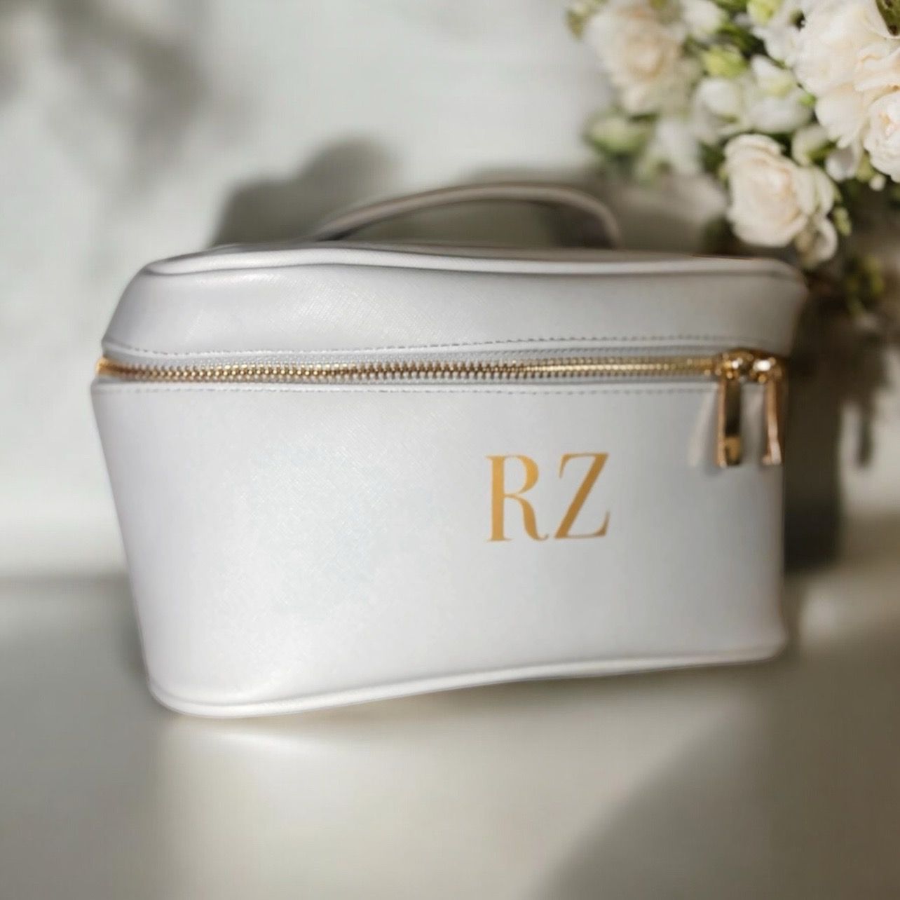Beauty Case Elegante in Similpelle Texture Saffiano - Personalizzabile