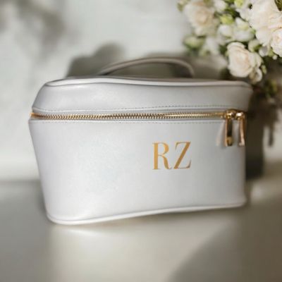 Beauty Case Elegante in Similpelle Texture Saffiano - Personalizzabile