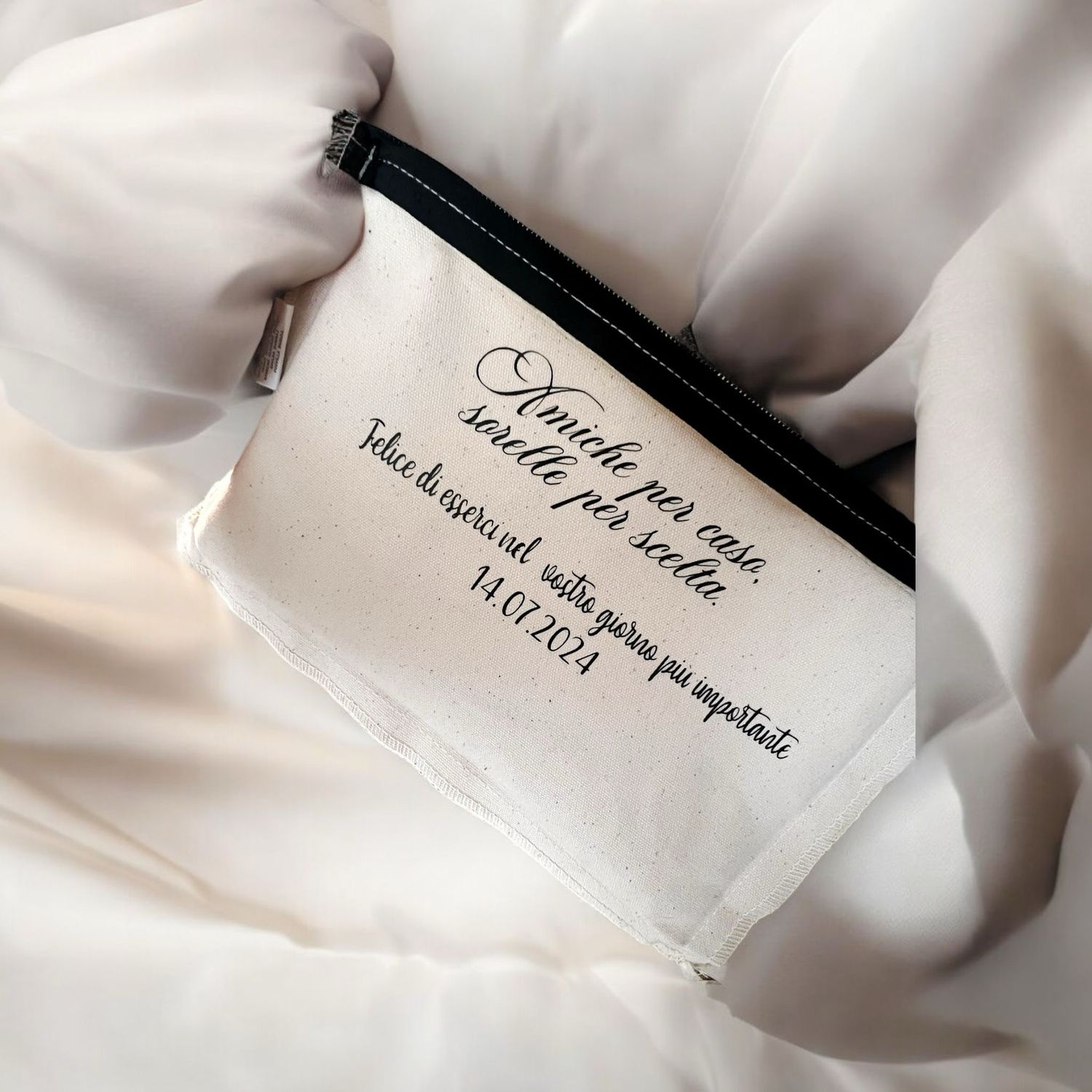 Pochette in Canvas di Cotone con laccetto personalizzata