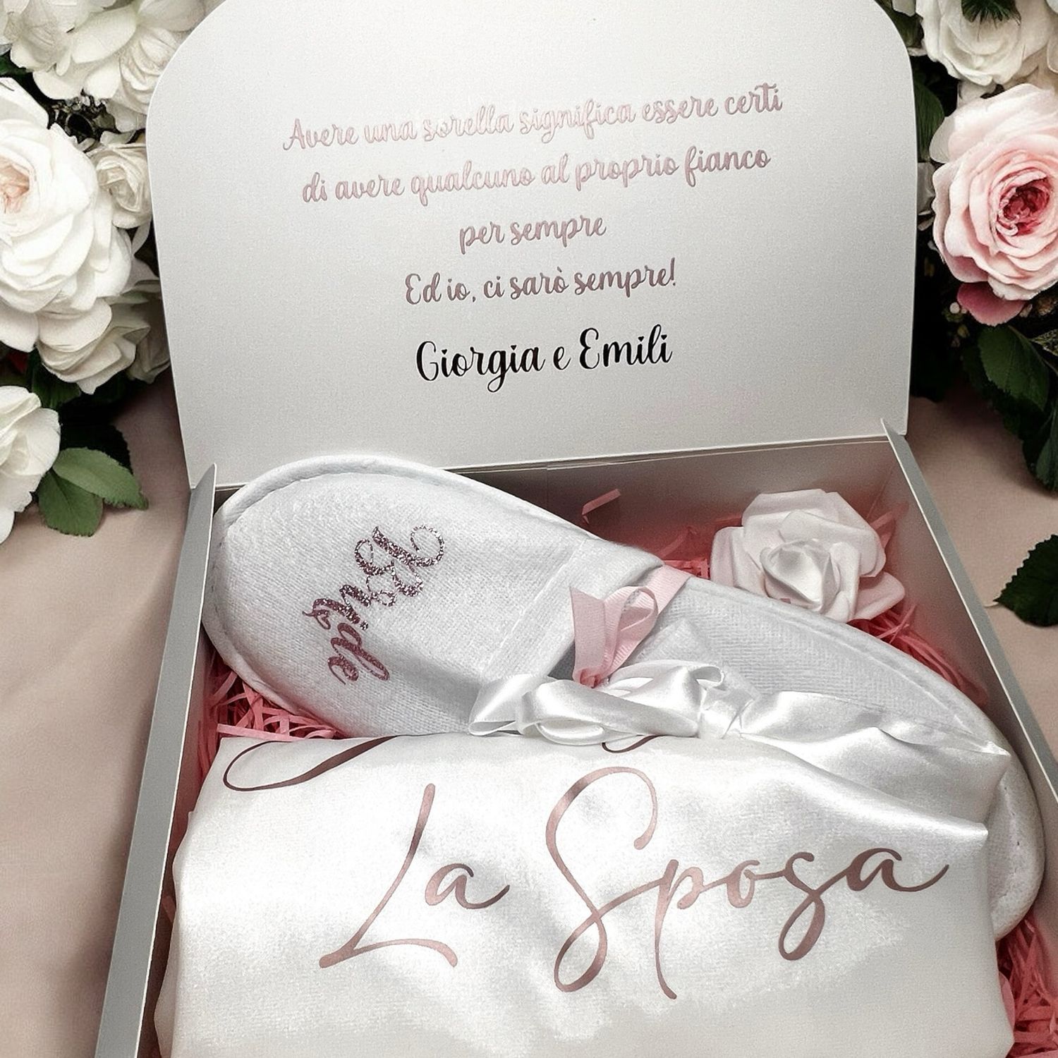 Luxury Bridal Box – Vestaglia e Ciabattine Personalizzate per la Sposa