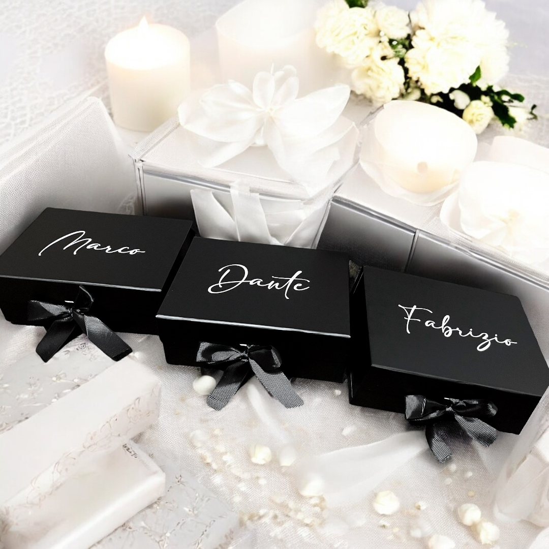 Box Testimone di Nozze Uomo/Sposo/Papà dello Sposo (𝑺𝒐𝒍𝒐 𝑺𝒄𝒂𝒕𝒐𝒍𝒂) personalizzata con Nome e Dedica