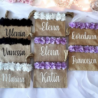 Pochette in Juta Lurex con Glitter e Personalizzazione - Per Sposa, Damigelle e Testimoni