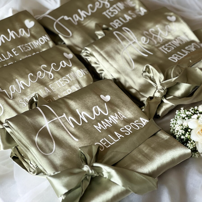Vestaglia di Raso per Testimoni, Damigelle, Sposa, Mamma della Sposa - 𝑳𝒊𝒏𝒆𝒂 𝑳𝒖𝒂𝒏𝒂