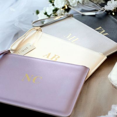 Pochette in Similpelle Texture Saffiano - Personalizzata con nome o monogramma