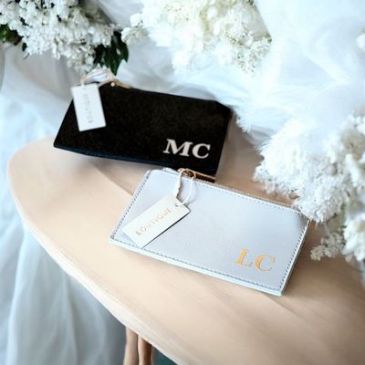 Portacarte in Similpelle texture Saffiano da personalizzare con nome o iniziali
