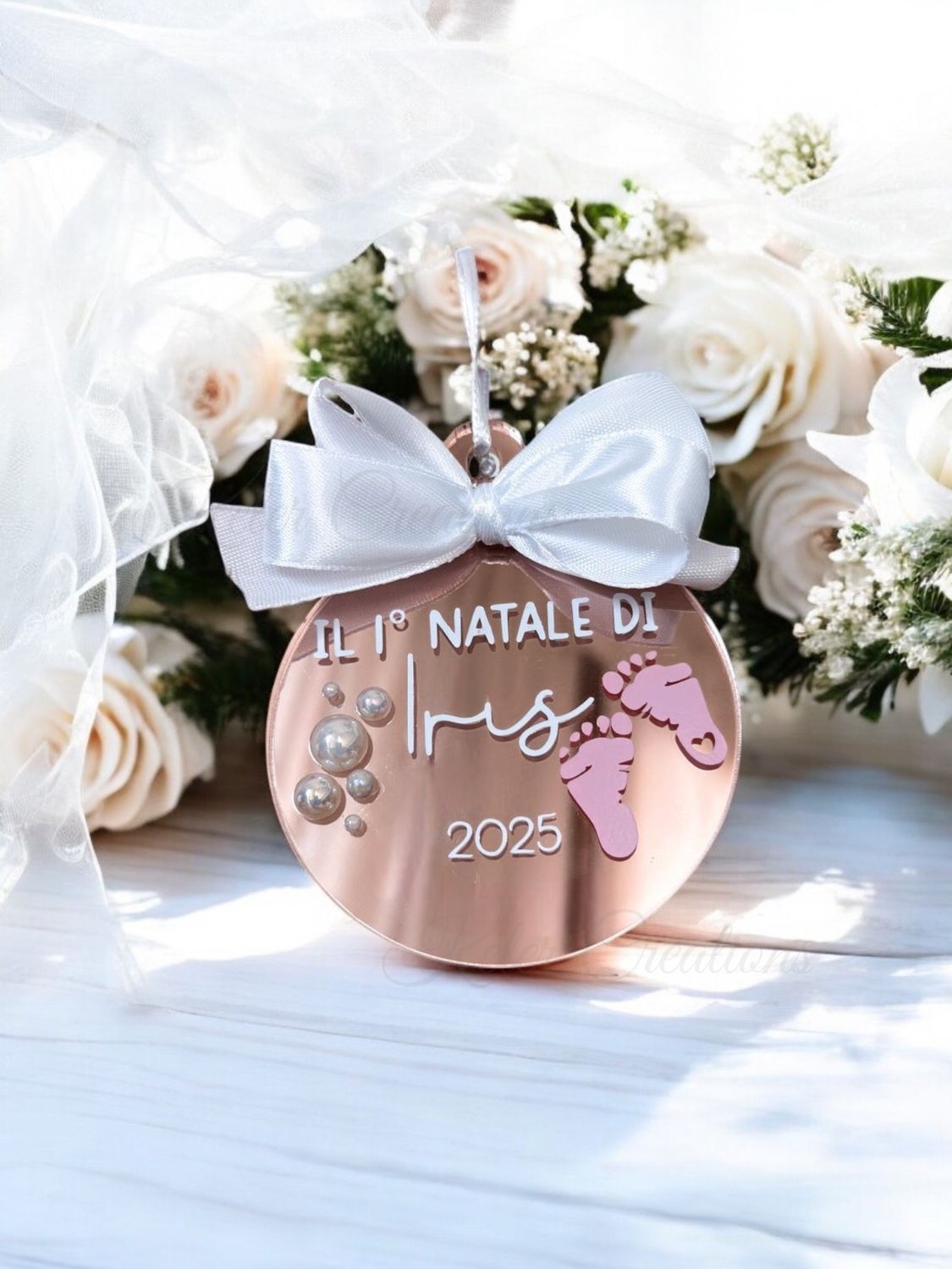 Pallina 1° Natale per Bambina – Personalizzata con Nome